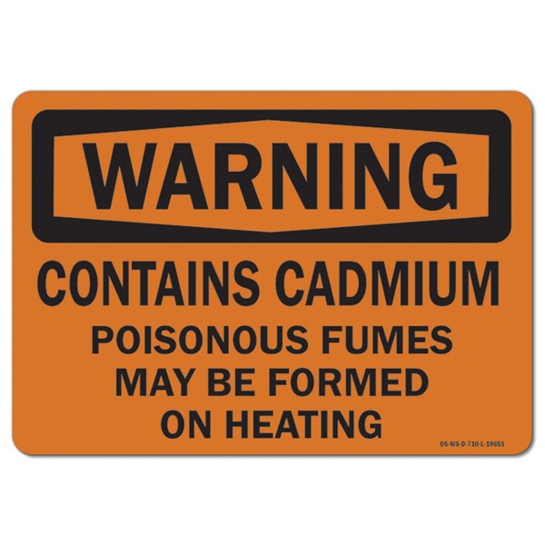 Sign, 3.5" H, 5" W, Contains Cadmium Poisonous Fumes May Be Formed On Heating, Landscape, 10PK